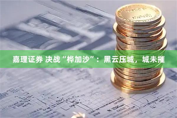 嘉理证券 决战“桦加沙”：黑云压城，城未摧