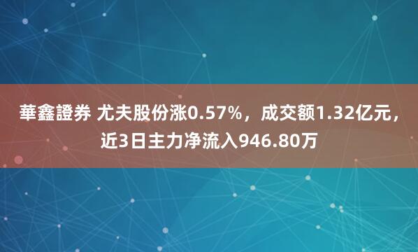 華鑫證券 尤夫股份涨0.57%，成交额1.32亿元，近3日主力净流入946.80万