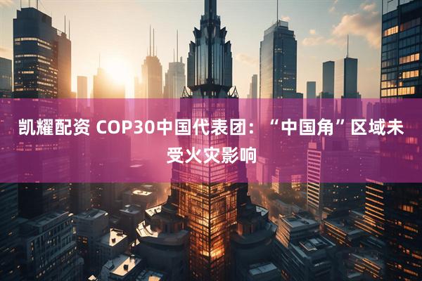 凯耀配资 COP30中国代表团：“中国角”区域未受火灾影响